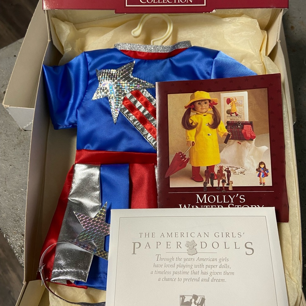 Molly McIntire Miss Victory Costume and winter activities original packaging